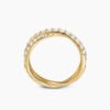 Pav&eacute; Crossover Ring 18K Yellow Gold with Diamonds, 6mm - 6