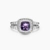 Petite Albion&reg; Ring Sterling Silver with Amethyst and Diamonds - 6