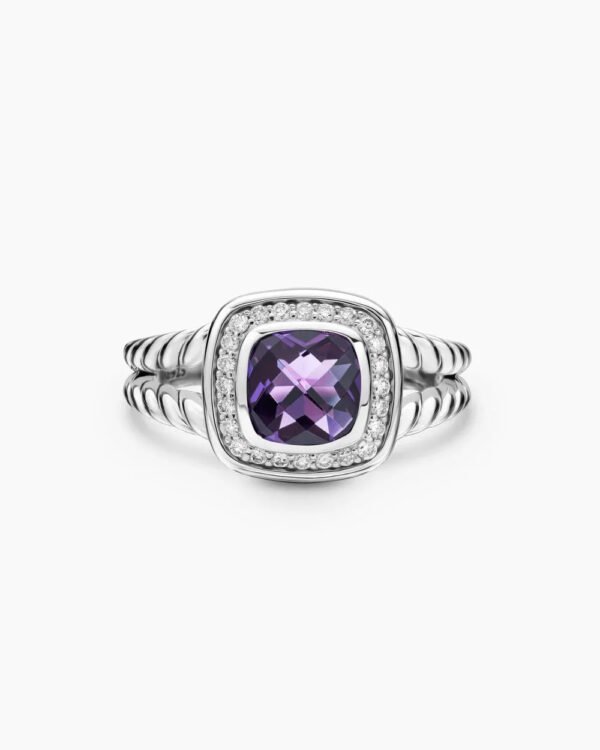 Petite Albion&reg; Ring Sterling Silver with Amethyst and Diamonds - 6
