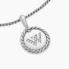 Initial Charm Necklace Sterling Silver with Diamond W