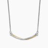 Crossover Bar Necklace Sterling Silver with 18K Yellow Gold