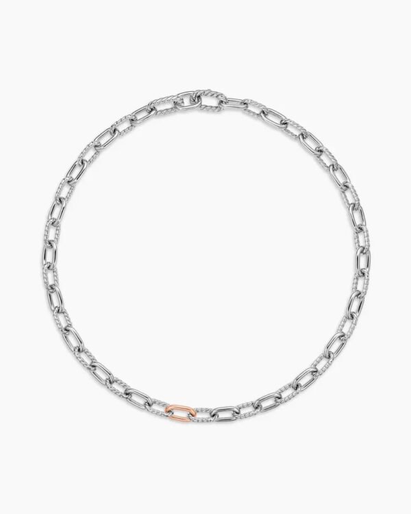 DY Madison&reg; Chain Necklace Sterling Silver with 18K Rose Gold, 8.5mm
