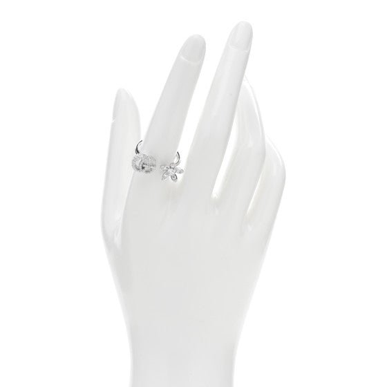 18K White Gold Diamond Flora Open Ring