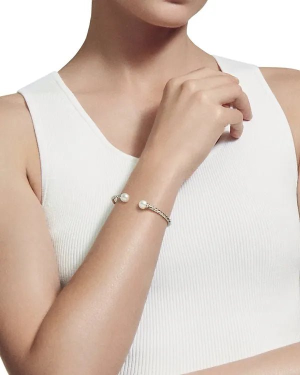 2C8958E1-CD6A-E395-0356-F7272702C417.jpg Solari Cablespira® Bracelet Sterling Silver with Pearls and Diamonds, 3mm