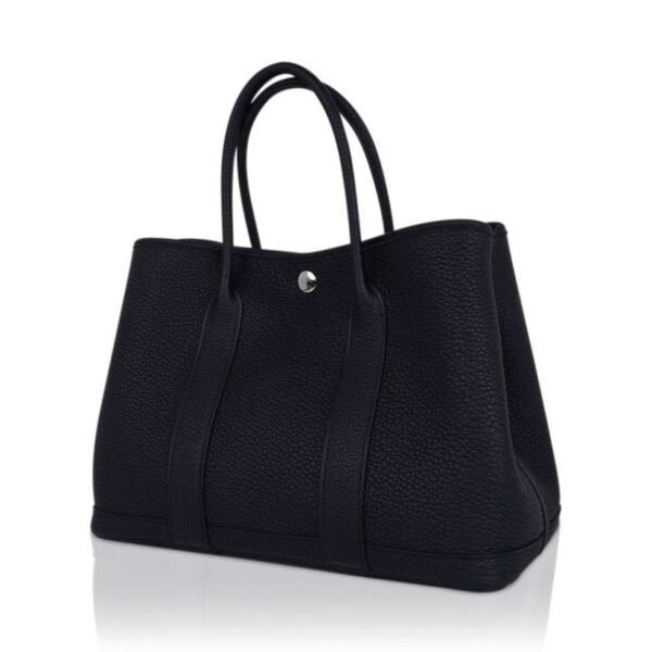 Garden Party 30 Bag Black Vache Country Leather with Palladium Hardware