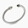 2E83107E-6D17-895A-E1B8-25A3F3B14035.jpg Classic Cable Bracelet Sterling Silver with 14K Yellow Gold and Black Onyx, 5mm