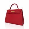 Kelly 28 Sellier Bag Rouge Casaque Epsom Leather with Gold Hardware