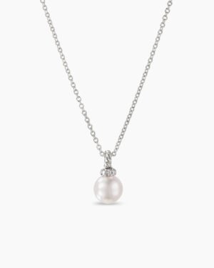 2FB57D0F-1C42-2E3B-CE47-24F6740B20DD.jpg Petite Solari Pendant Necklace 18K White Gold with Pearl and Diamonds, 11.5mm