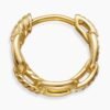 Stax Chain Link Huggie Hoop Earrings 18K Yellow Gold with Diamonds, 12.5mm