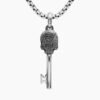 3138E4A1-E1E1-DD38-88AD-1C0B76639DBF.jpg Memento Mori Skull Key Amulet Sterling Silver with Black Diamonds,