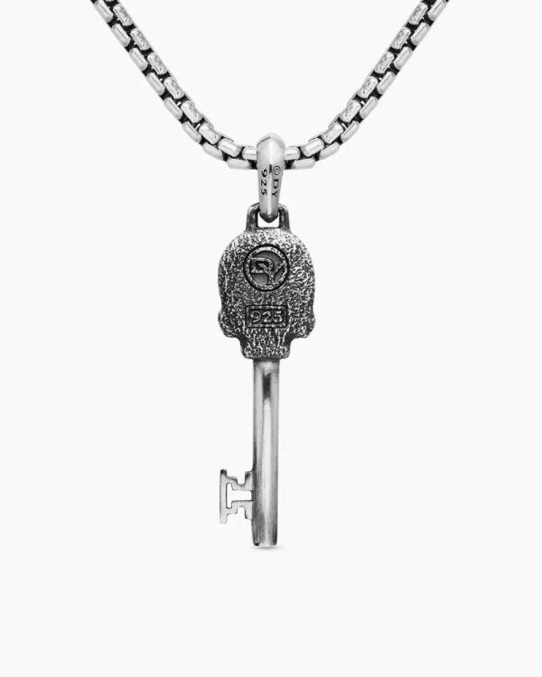 3138E4A1-E1E1-DD38-88AD-1C0B76639DBF.jpg Memento Mori Skull Key Amulet Sterling Silver with Black Diamonds,