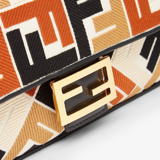 Fendi Baguette Multicolor canvas bag with FF embroidery - 26*16cm