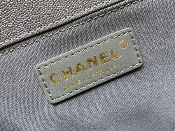 Chanel Boy Handbag Dark Grey Gold Toned Hardware For Women 9.8in/25cm