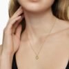 Initial Charm Necklace 18K Yellow Gold with Diamond S