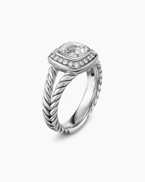 317E700C-D595-7E76-611B-01020C85A675.jpg Petite Albion® Ring Sterling Silver with White Topaz and Diamonds, 7mm