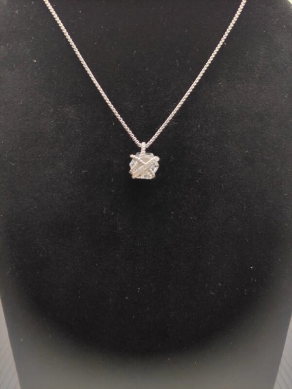 31BA0E38-9CD2-5FBC-986A-CE9F70340CB6.jpg Cable Wrap Necklace Sterling Silver with Clear Quartz and Diamonds, 12.5mm