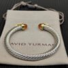 7mm Cable Bracelet with Champagne & Diamond Accents ??Gold Cap