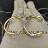 Crossover Hoop Earrings Sterling Silver with 18K Yellow Gold 33.7mm - Gold