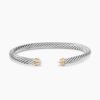 3352A9E6-6721-BA51-41FC-24092919FBEF.jpg Classic Cable Bracelet Sterling Silver with 14K Yellow Gold and Pearls, 5mm