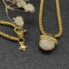 David Yurman Acorn Pendant Necklace 18k Gold Diamond
