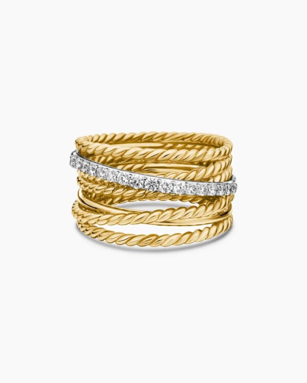 Crossover Ring 18K Yellow Gold with Diamonds - 6