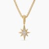North Star Amulet 18K Yellow Gold with Diamonds, 15mm