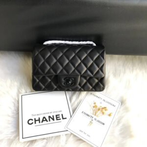 35CCC4EA-17E5-AB67-E00B-9086F17E14D6.jpg Chanel Lambskin 20Cm Class-Flap Bag 1116 Black