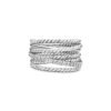 Crossover Wide Diamond Stacked Ring - 6