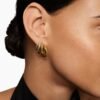 DY Mercer&reg; Three Row Hoop Earrings 18K Yellow Gold with Diamonds, 21mm