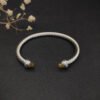 Classic Cable Bracelet Sterling Silver with Citrine and Diamonds, 5mm