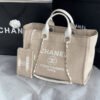 Chanel Mixed Fibers Calfskin Deauville Tote Light Grey