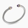 386304D6-A192-DB65-F92F-6B9AAB9A609D.jpg Classic Cable Bracelet Sterling Silver with 14K Yellow Gold and Amethyst, 5mm