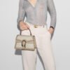 Gucci Dionysus Canvas Top Handle Beige And White Canvas 24x16cm