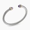 38E23C3E-8683-BFF0-043F-EB273CCD5E4E.jpg Classic Cable Bracelet Sterling Silver with 14K Yellow Gold and Amethyst, 5mm
