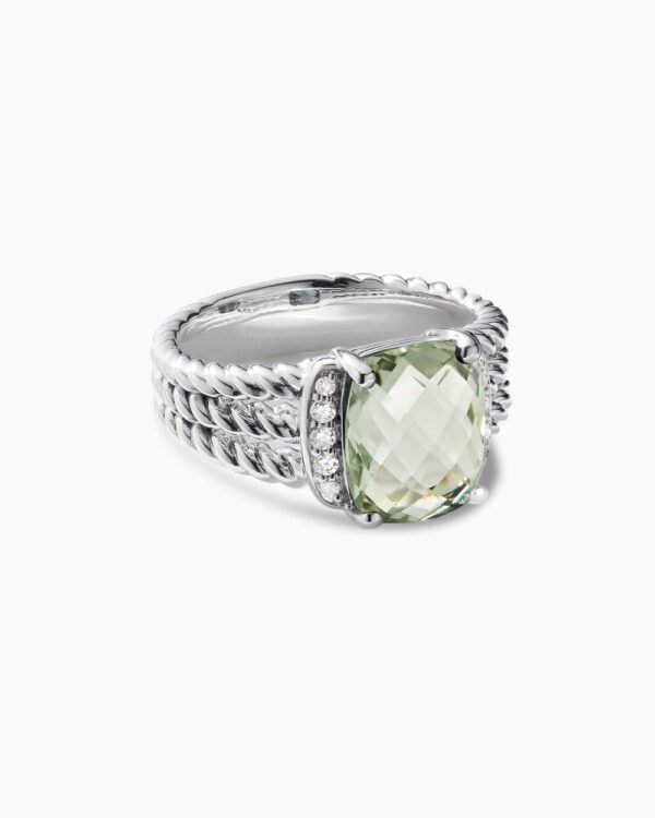 39495558-5199-E820-063A-E34048F55060.jpg Petite Wheaton Sterling Silver with Prasiolite and Diamonds, 10mm
