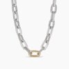 DY Madison&reg; Chain Necklace Sterling Silver with 18K Yellow Gold, 13.5mm