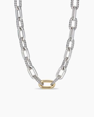 39CCFB81-0272-FDB9-CC27-09A137B2245D.jpg DY Madison® Chain Necklace Sterling Silver with 18K Yellow Gold, 13.5mm