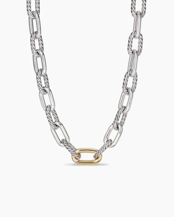 DY Madison&reg; Chain Necklace Sterling Silver with 18K Yellow Gold, 13.5mm