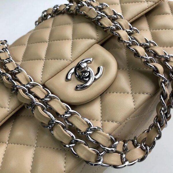 39D23AD6-E85D-F713-9701-D3143403EA47.jpg Chanel Classic Handbag Silver Hardware BeigeFor Women, Women’s Bags, Shoulder And Crossbody Bags 10.2in/26cm A01112