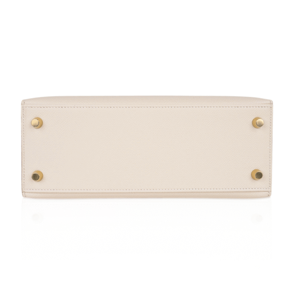 Kelly 25 Sellier Bag Craie Epsom Leather with Gold Hardware