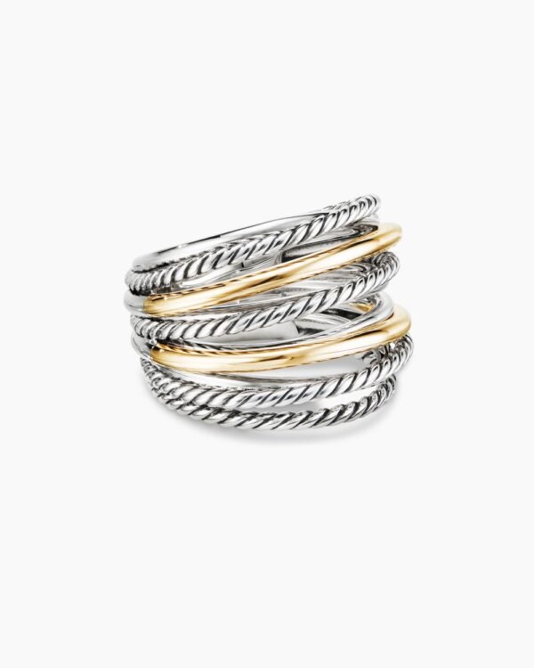 3AEAEA93-EE19-D87E-9B29-424B08BBB32A.jpg Crossover Ring Sterling Silver with 18K Yellow Gold, 17.8mm