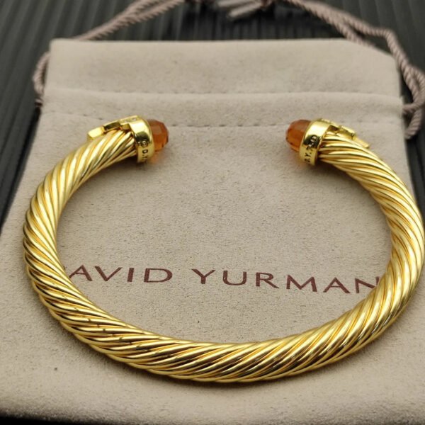 7mm Cable Bracelet with Champagne & Diamond Accents