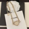 Wheat Heart Peach Heart Hollow Double C Double Chain Necklace