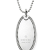 Sterling Silver Oval Charm Necklace