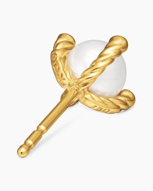 3CEB5D55-25D4-F08C-F1C2-9CEDAD2CB80B.jpg Pearl Stud Earrings 18K Yellow Gold with Pearls and Diamonds, 7.4mm