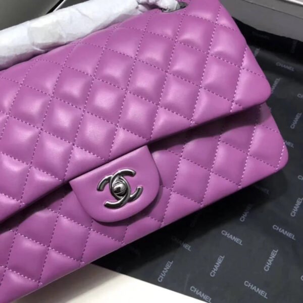 Chanel 1112 Purple Medium Size 2.55 Lambskin Leather Flap Bag