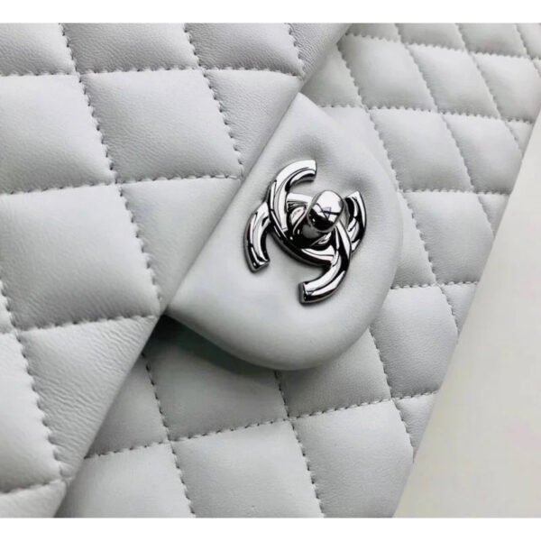3D763EEF-02FB-EDE0-98BF-1DB2A0EDFA6A_0f27483e-7f2b-4da8-a2fa-f468b5b24e24.jpg Chanel 1112 White Medium Size 2.55 Lambskin Leather Flap Bag