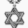 Pav&eacute; Star of David Pendant Sterling Silver with Black Diamonds