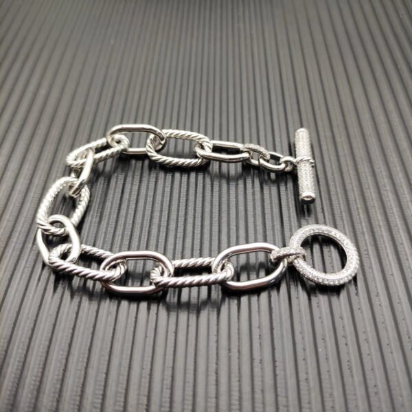 David Yurman  DY Madison Pav&eacute; Toggle Chain Bracelet in Sterling Silver