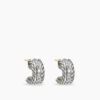 3E844150-3918-A628-E0EB-3DF1EEDA19DE.jpg Cable Collectibles Huggie Hoop Earrings Sterling Silver with Pave Diamonds, 11.4mm